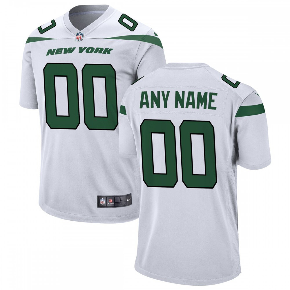 New York Jets Nike Custom Game Jersey - White-GridironStore